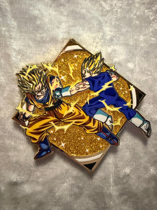 Dragon Ball Z Buu Saga Goku Vs Vegeta Enamel Pin DBZ Famous Moments Zen Monkey