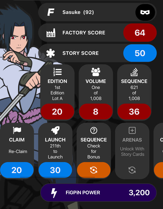FIGPIN Naruto Sasuke #92 UNLOCKED