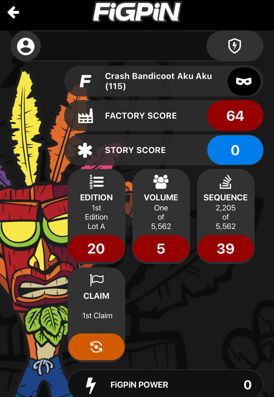 FiGPiN # 115 Crash Bandicoot Aku Aku Locked