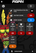 Load image into Gallery viewer, FiGPiN # 115 Crash Bandicoot Aku Aku Locked
