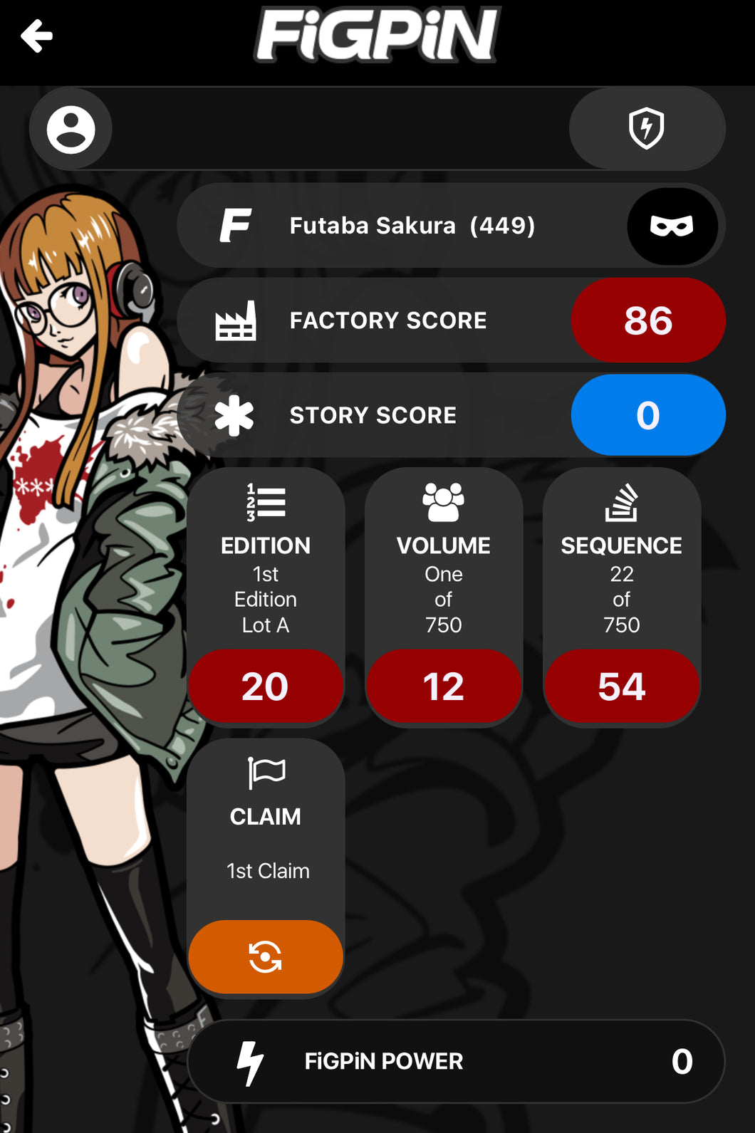 FiGPiN Persona 5 Futaba Sakura #449 Enamel Locked
