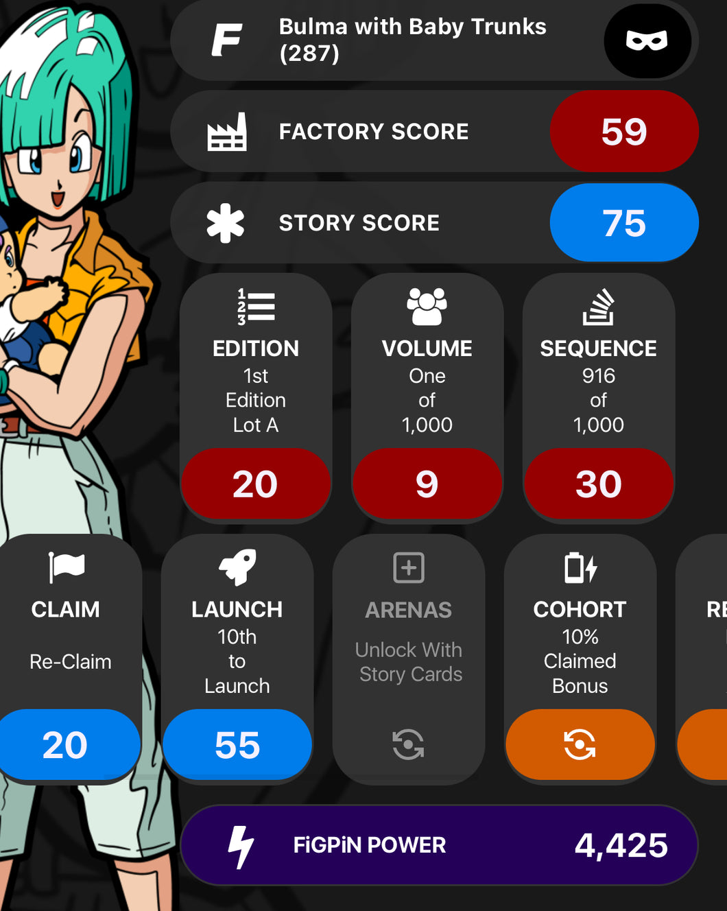 FiGPiN Dragon Ball Z Bulma With Baby Trunks #287 Unlocked