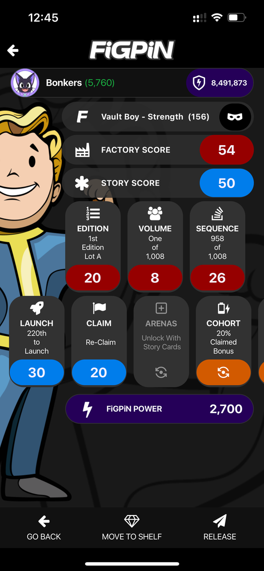 FiGPiN Fallout Vault Boy Strength #156 Unlocked