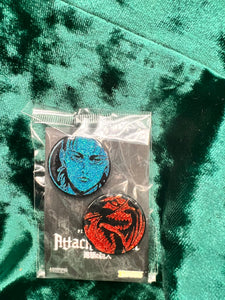 Zen Monkey Studios Eren Jaeger and Attack Titan Attack on Titan Pin Set