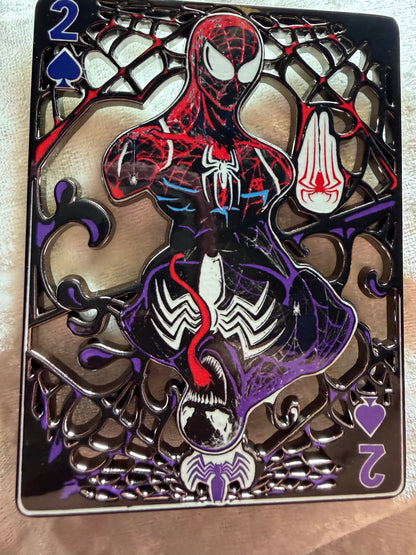Spider-Man Venom Card Mashup (Colored Variant) - Bendiesticks Limited Edition 50 Fan-Made Enamel Pin