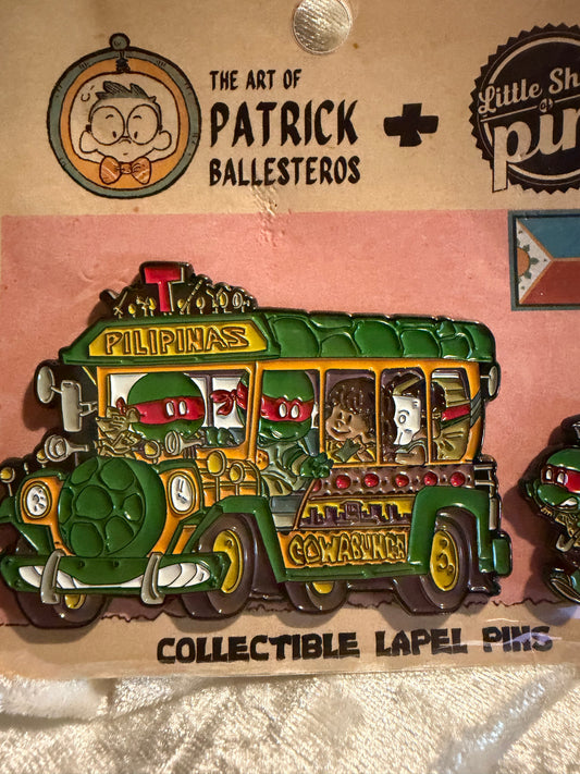 Jeepney Kultura Green Machin Pin Set | Fahm Edition | Patrick Ballesteros | Fan Made