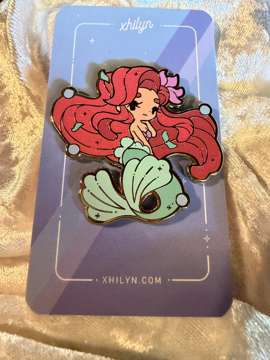 Ariel Sea Princess Enamel Pin - Xhilyn Fan-Made Collectible