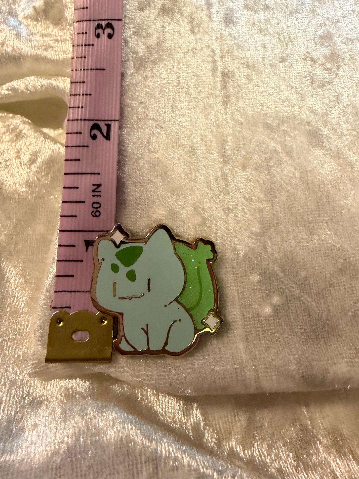 Bulbasaur Enamel Pin - Mini Mon Series | Gold Metal & Rainbow Glitter By Xhilyn | Fan Made