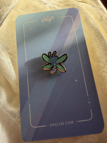Green Sparx the Dragonfly Enamel Pin - Spyro the Dragon | Xhilyn Fan Made