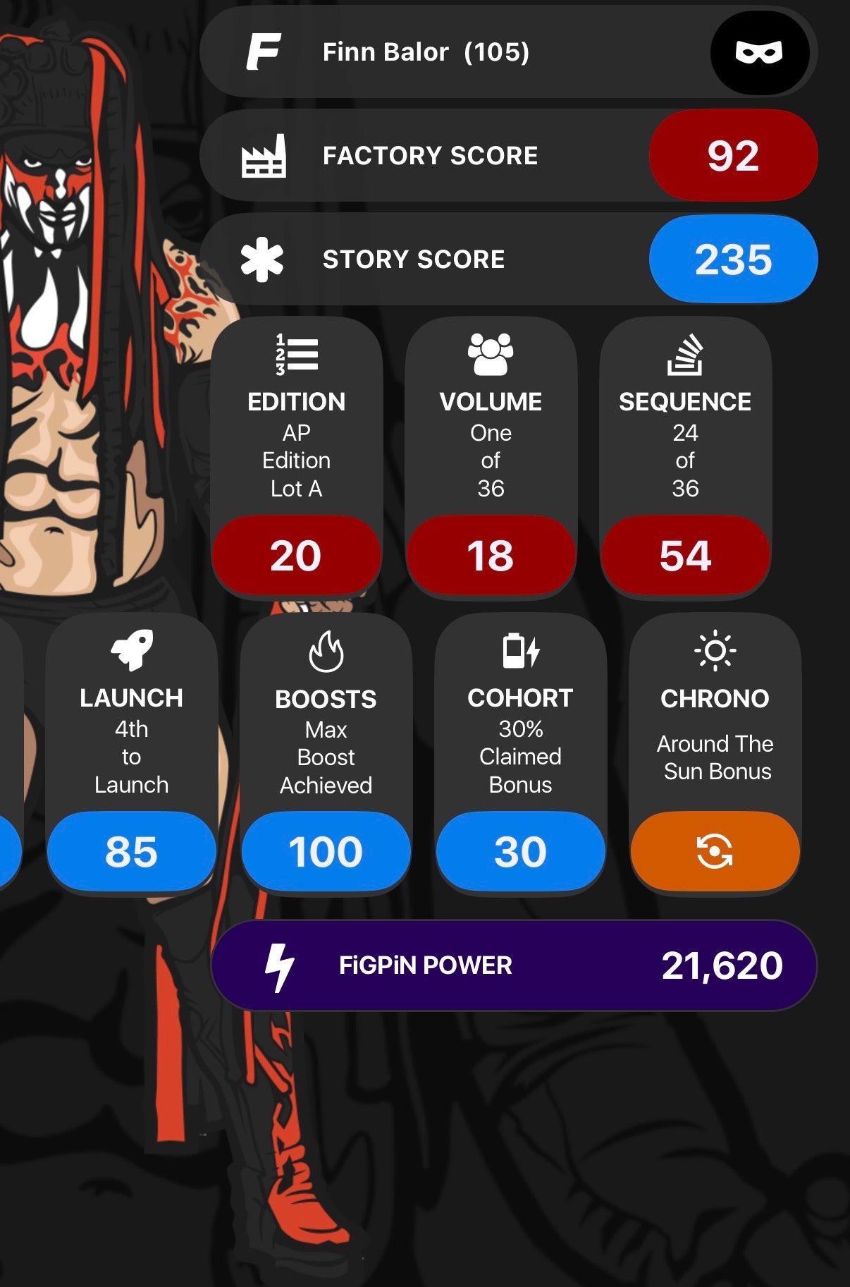 Finn Balor Demon FiGPiN #105 AP (36 Made) - Vaulted & Unlocked