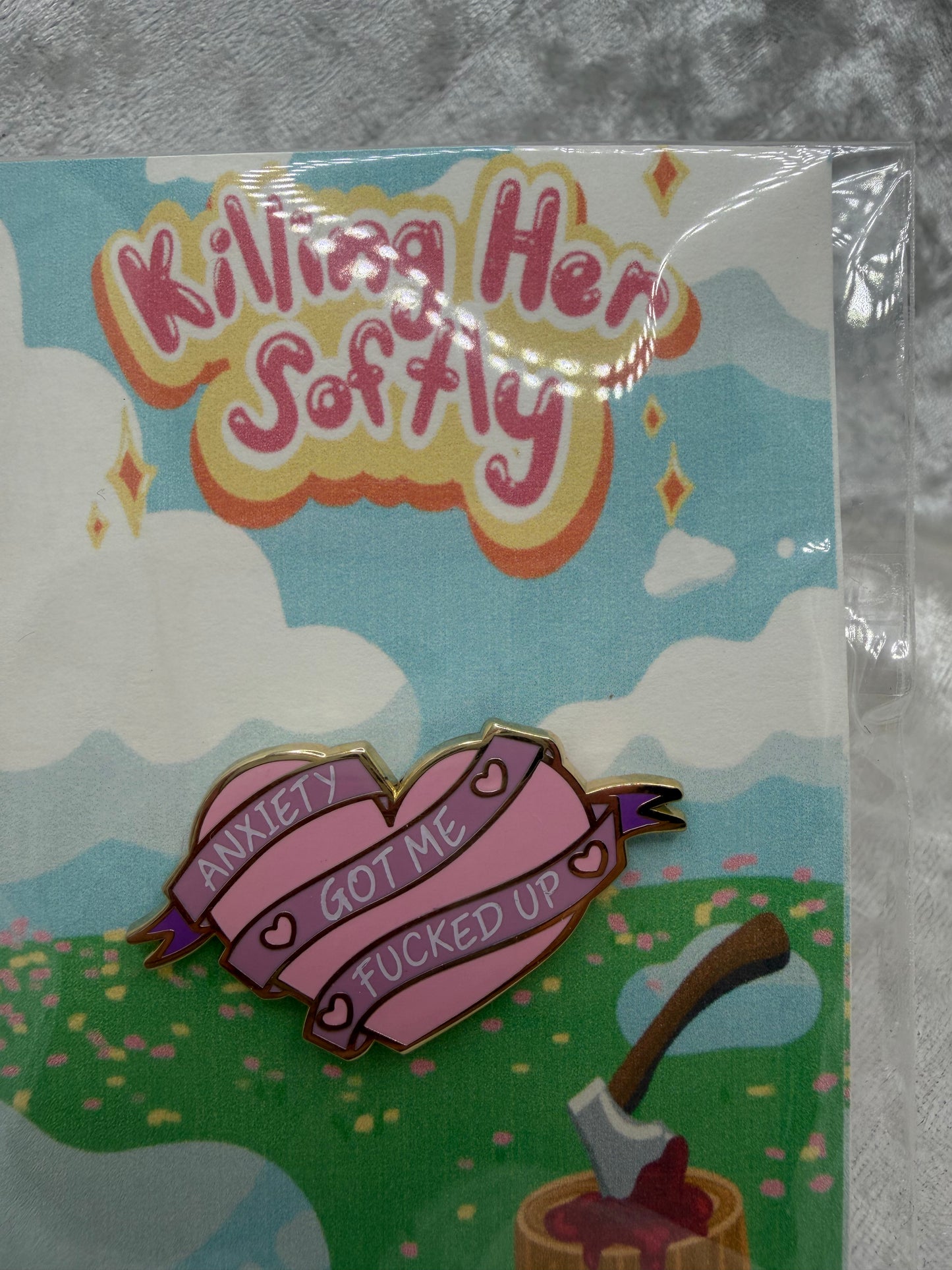Anxiety Heart Enamel Pin - Mental Health Series By Killing Her Softly