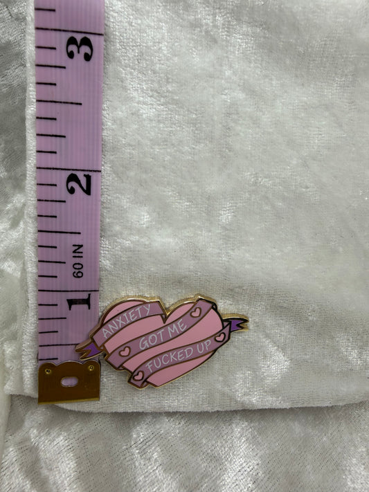 Anxiety Heart Enamel Pin - Mental Health Series By Killing Her Softly