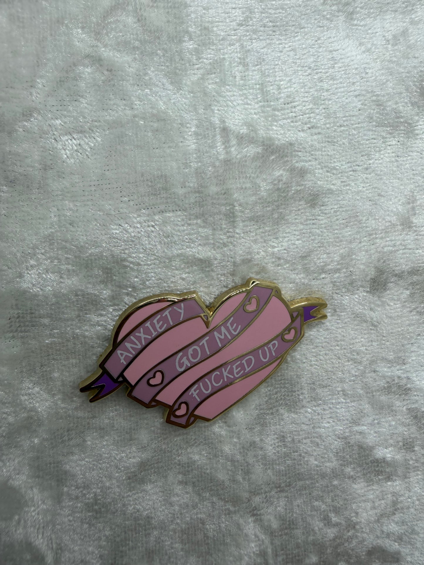 Anxiety Heart Enamel Pin - Mental Health Series By Killing Her Softly