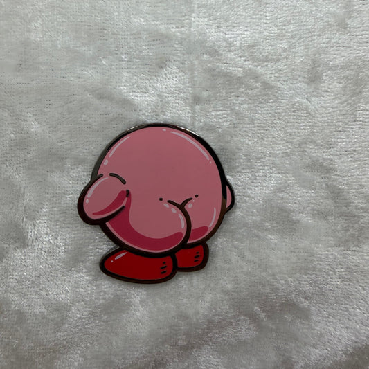 Pink Vacuum Guy Butt Pin by Brian Cook | Funny Gaming Parody Enamel Pin