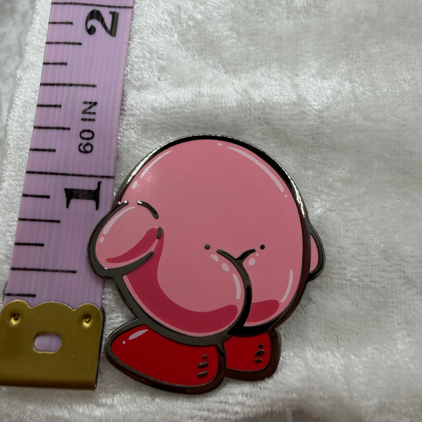 Pink Vacuum Guy Butt Pin by Brian Cook | Funny Gaming Parody Enamel Pin