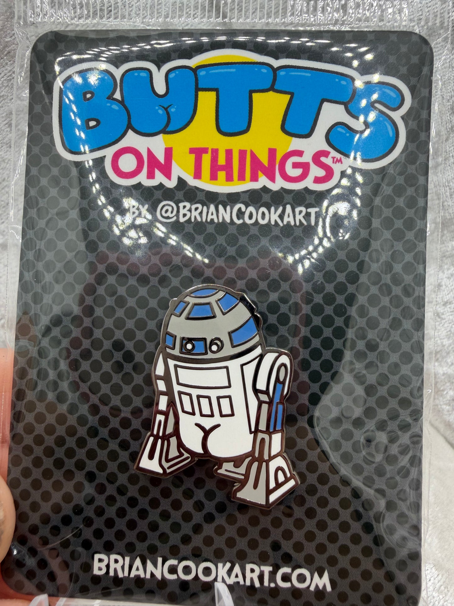 Artooty Droid Butt Enamel Pin - Brian Cook Parody