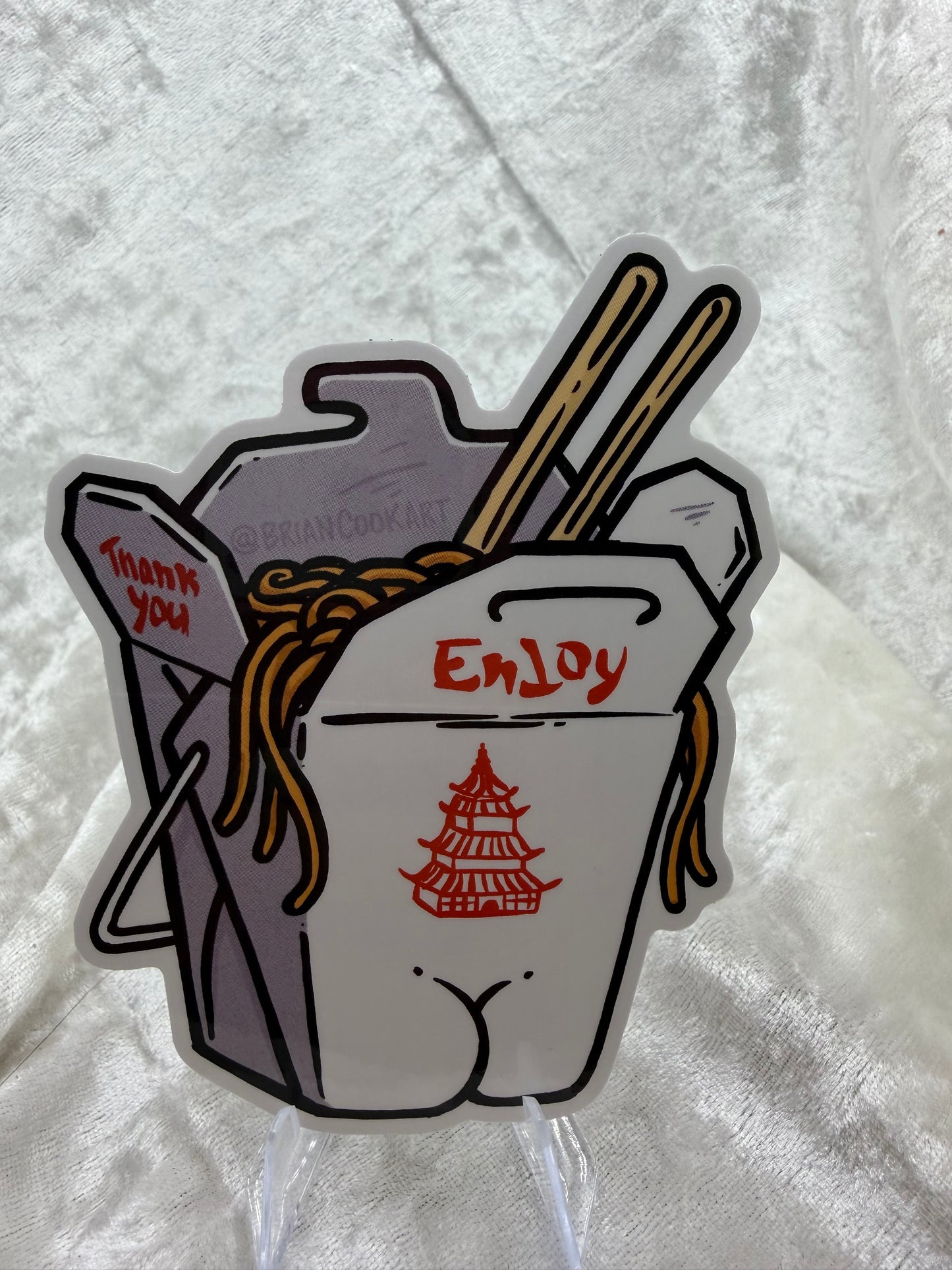 Noodles Butt Sticker By Brian Cook