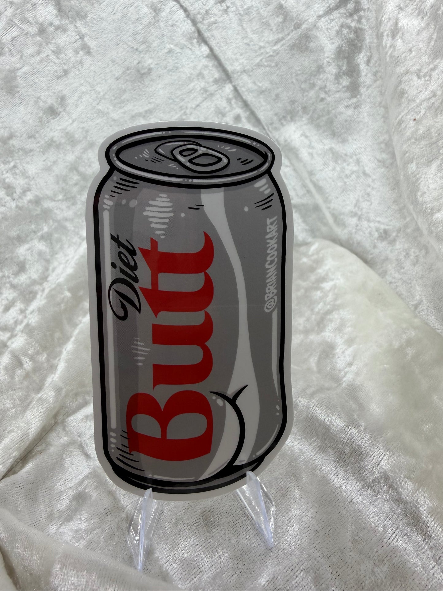 Diet Soda Butt Sticker By Brian Cook