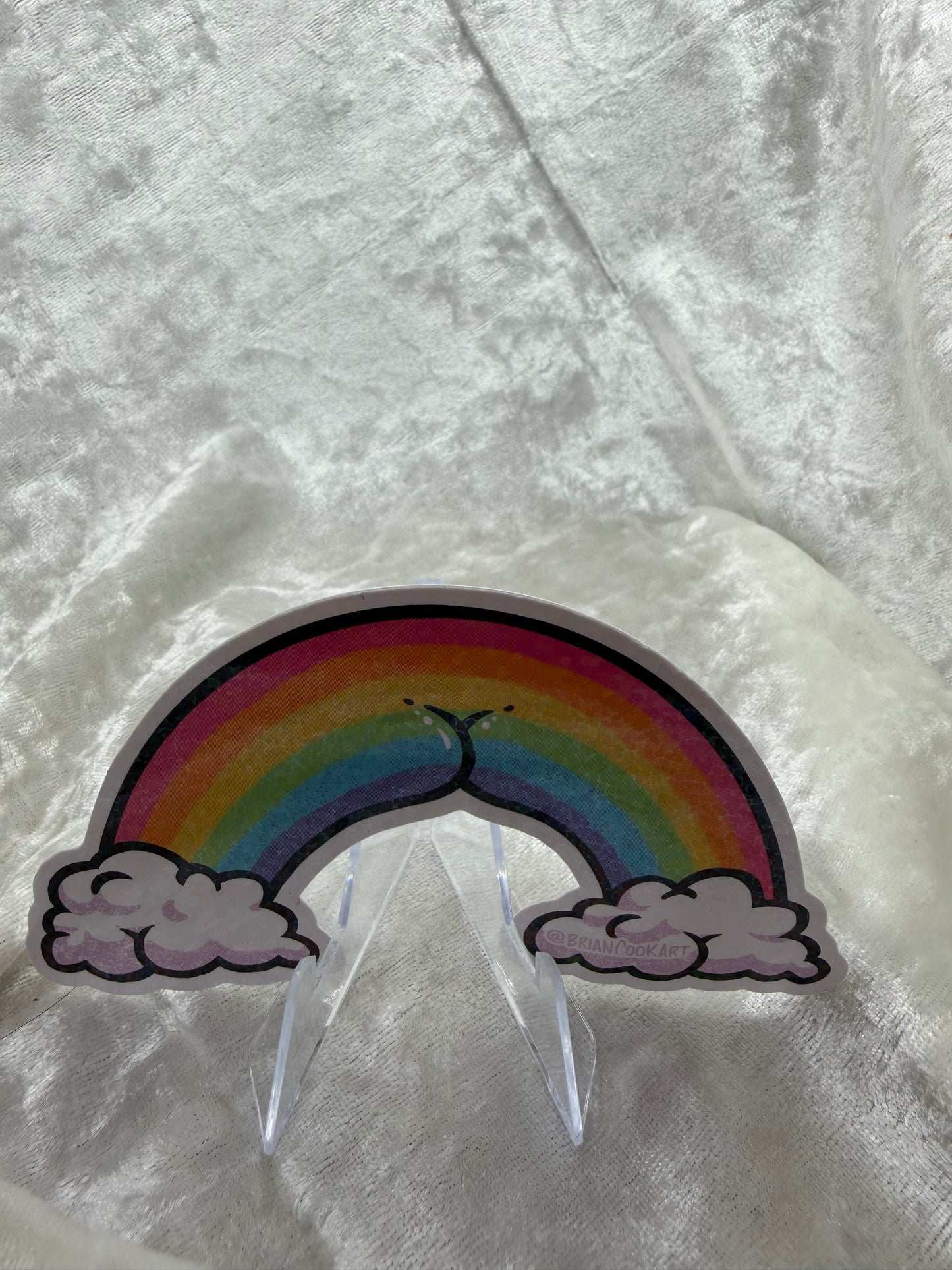 Rainbow Butt Sticker By Brian Cook