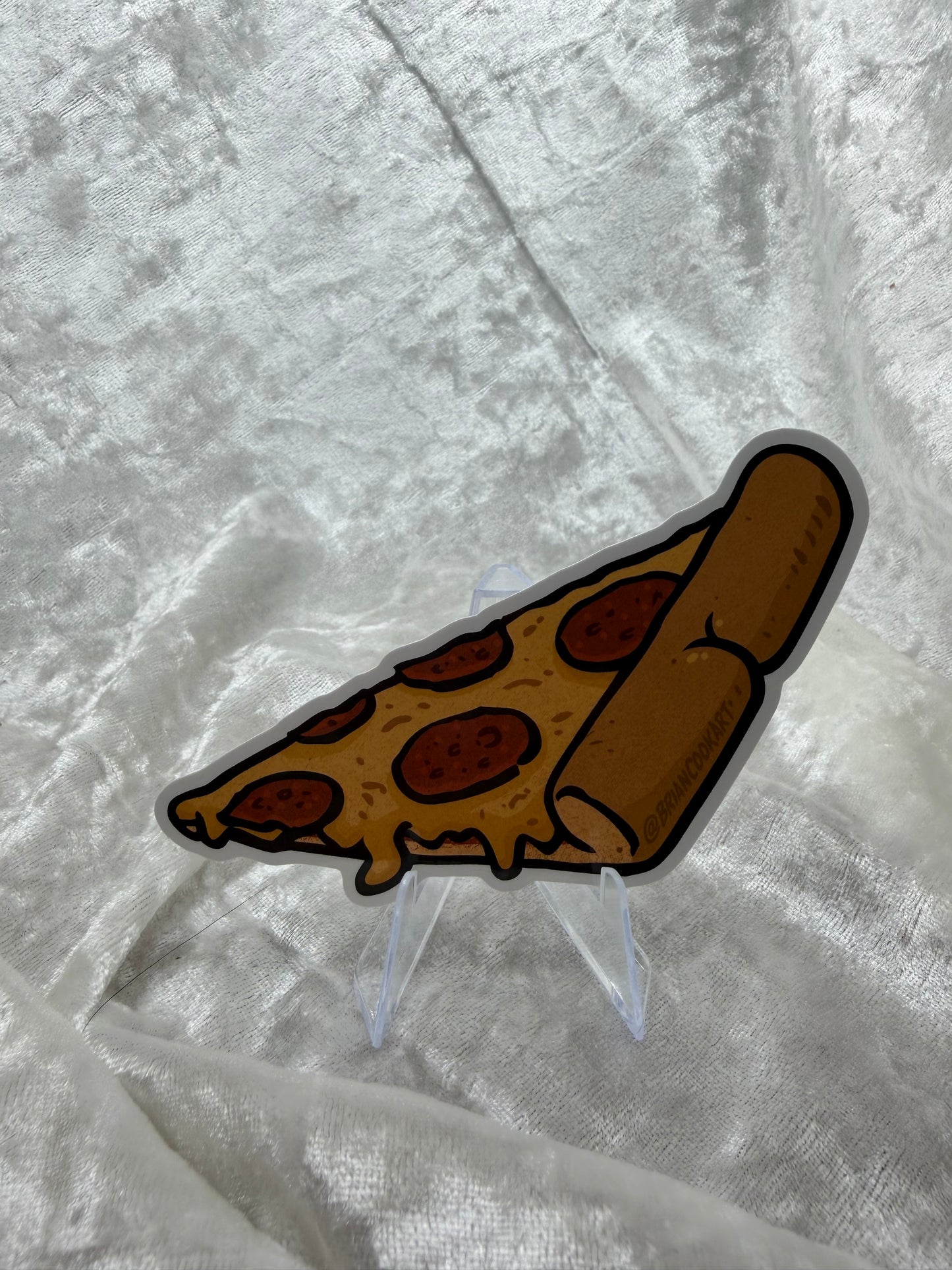 Pizza Butt Sticker By Brian Cook