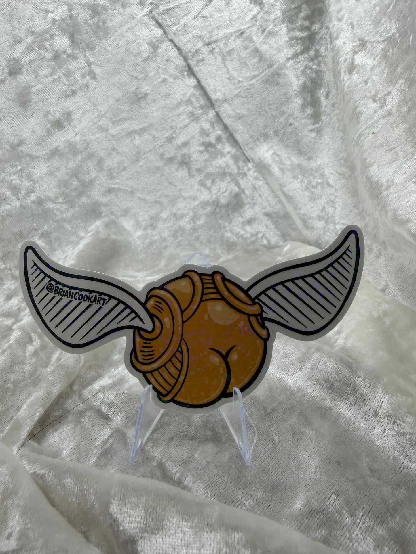 Golden Wizard Ball Butt Sticker By Brian Cook