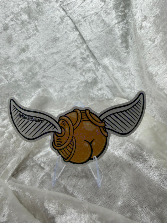Golden Wizard Ball Butt Sticker By Brian Cook