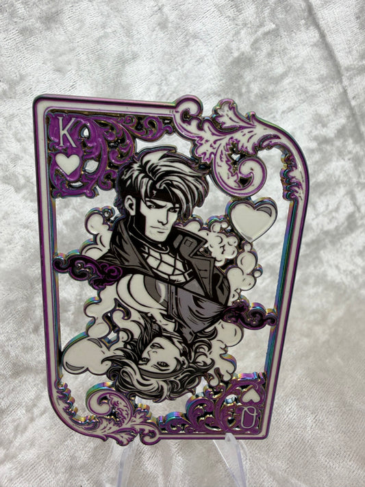 Gambit & Rogue Black and White Ano Enamel Pin (LE 30) by Bendiesticks Fan Made