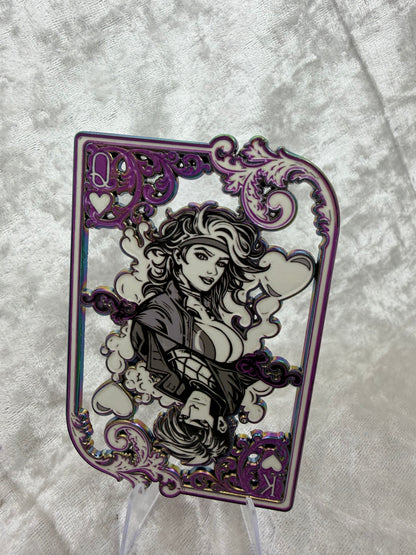 Gambit & Rogue Black and White Ano Enamel Pin (LE 30) by Bendiesticks Fan Made