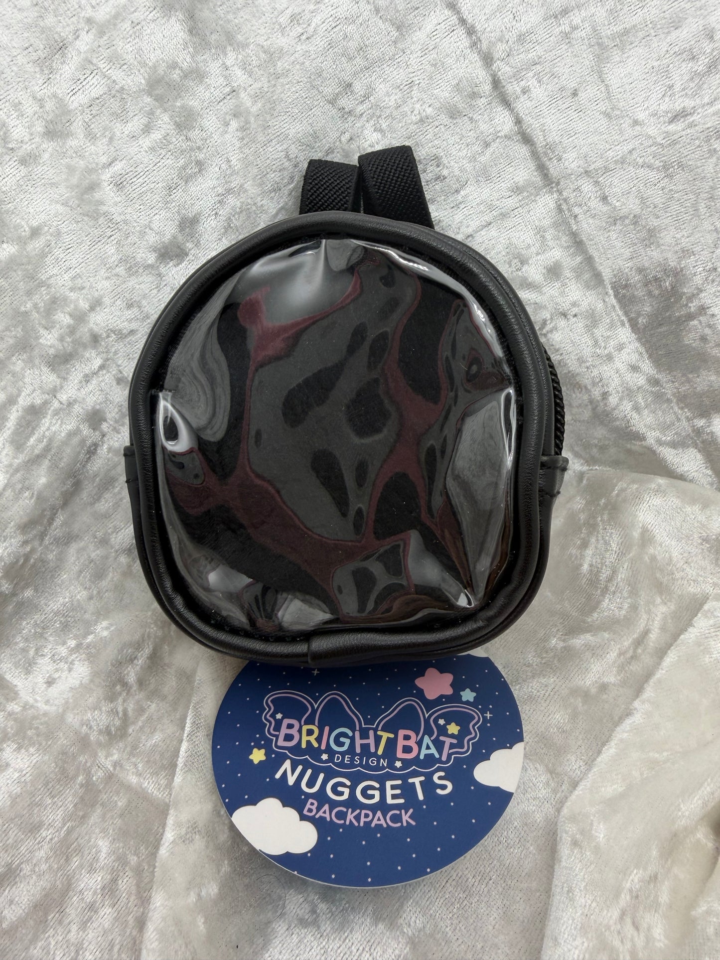 Black Nugget Plushie Tiny Ita Bag by Bright Bat Designs