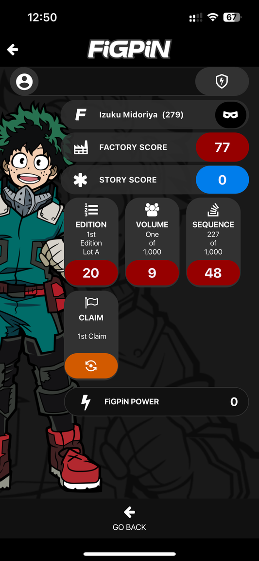 FiGPiN #279 Glitter My Hero Academia Locked Izuku Midoriya