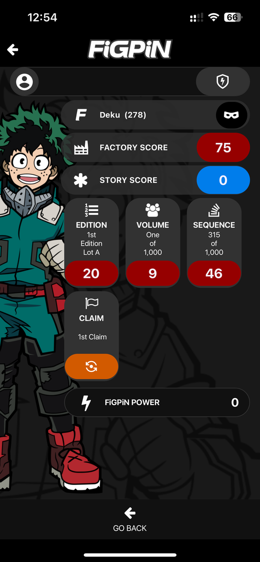 FiGPiN My Hero Academia Deku #278 LE 1000 Exclusive Locked