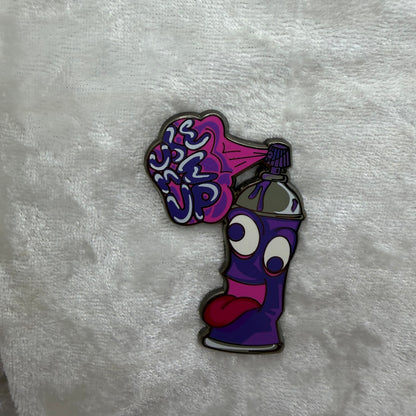 "Use Me Up" Spray Paint Pin (Pink/Purple Variant) — Fan Made by Bendiesticks