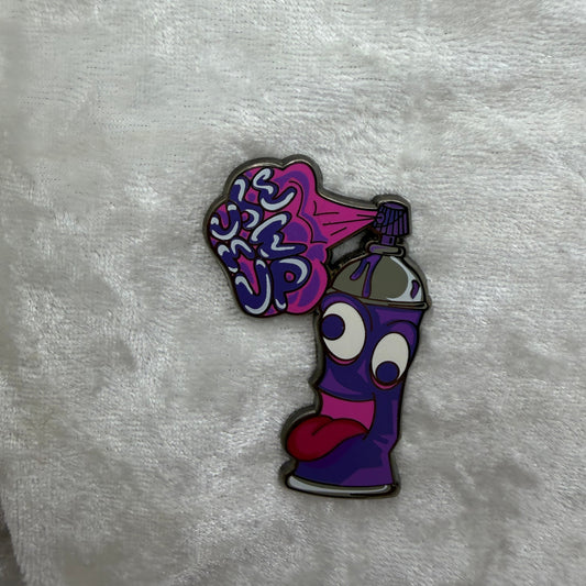 "Use Me Up" Spray Paint Pin (Pink/Purple Variant) — Fan Made by Bendiesticks