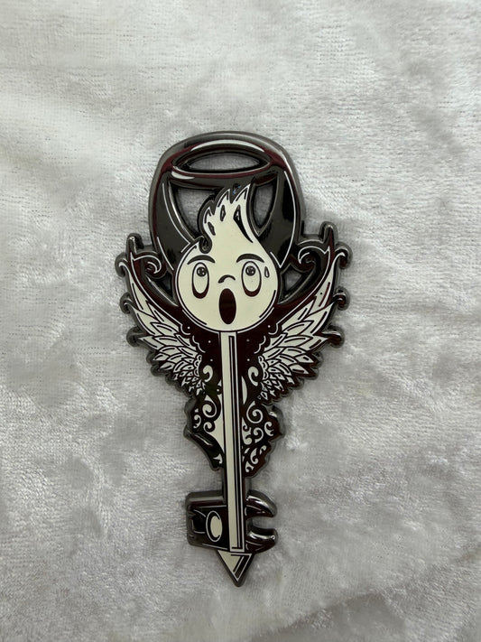 Life & Death Key Bendiesticks Mascot LE Pin - White & Silver - 3 Inch