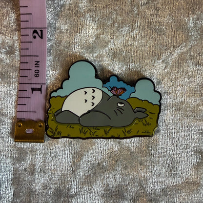 Cute Totoro Spring Enamel Pin - 2-Inch Gold Finish Anime Collectible