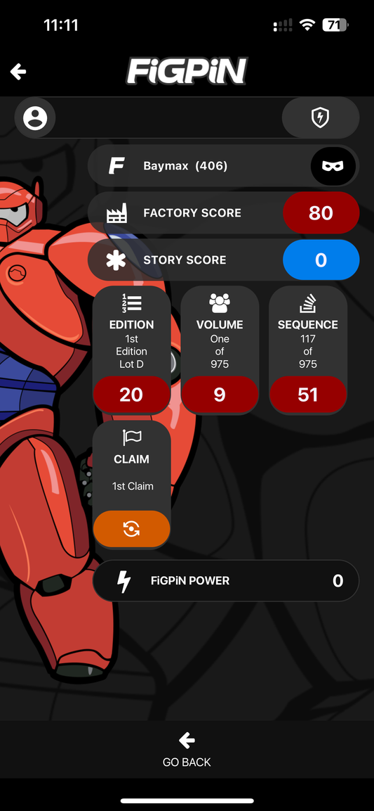 Big Hero 6 Red Armored Baymax FiGPiN #406 LOCKED
