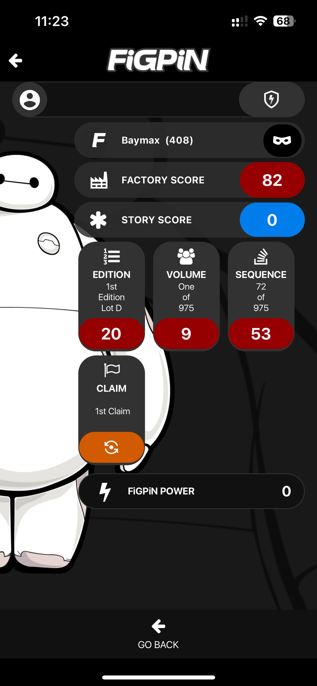 Big Hero 6 Baymax FiGPiN pin #408 LOCKED