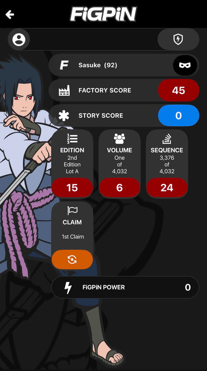 Sasuke Uchiha FiGPiN #92 | Naruto Collectible Enamel Pin