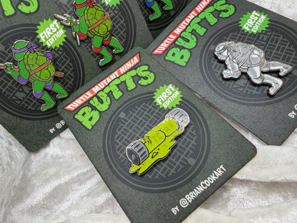 Turtle Ninja Mutant Butts Complete 6-Pin Set | Brian Cook Blind Bag Parody