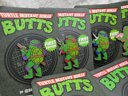 Turtle Ninja Mutant Butts Complete 6-Pin Set | Brian Cook Blind Bag Parody