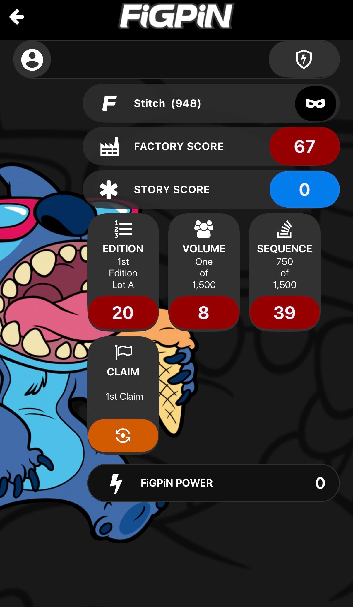 Ice Cream Stitch FiGPiN #948 | Lilo & Stitch Pin Locked