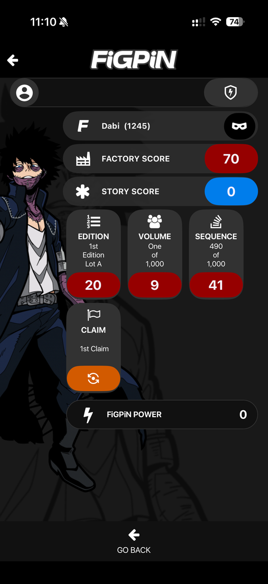 FiGPiN My Hero Academia Dabi #1245 Collectible Pin