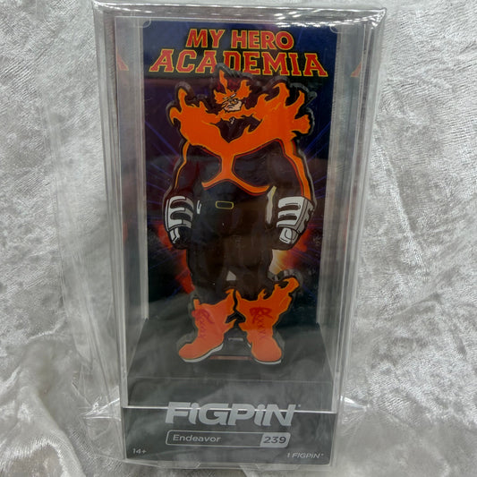 My Hero Academia Endeavor FiGPiN #239 collectible pin like new in official display case