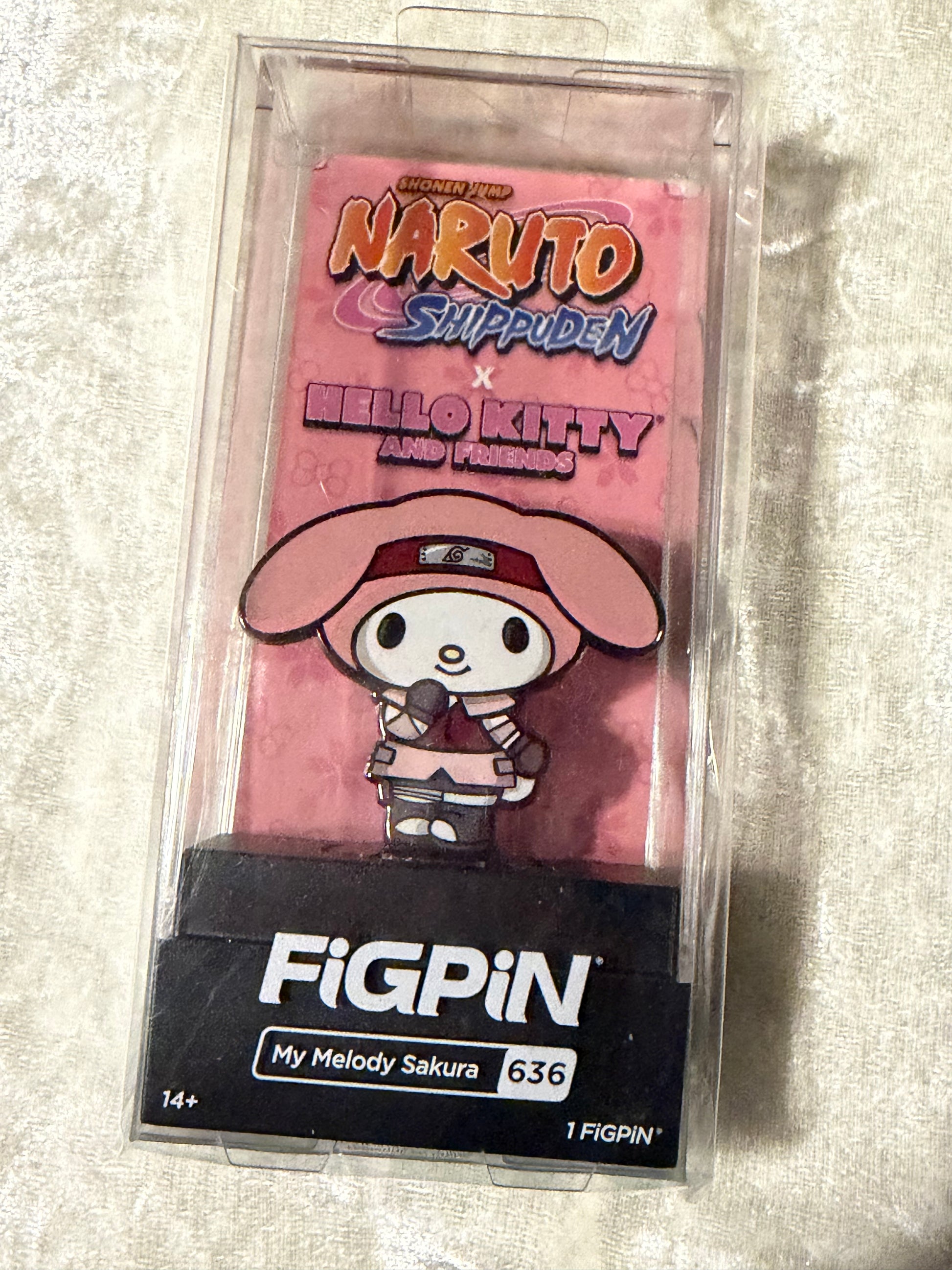 My Melody Sakura FiGPiN #636 Sanrio x Naruto crossover collectible pin in display box