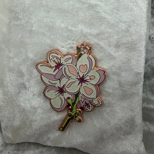 Sakura Cherry Blossom Glitter fan made pin by Bendiesticks limited edition fifty two inch pin Hatcher’s Collectibles