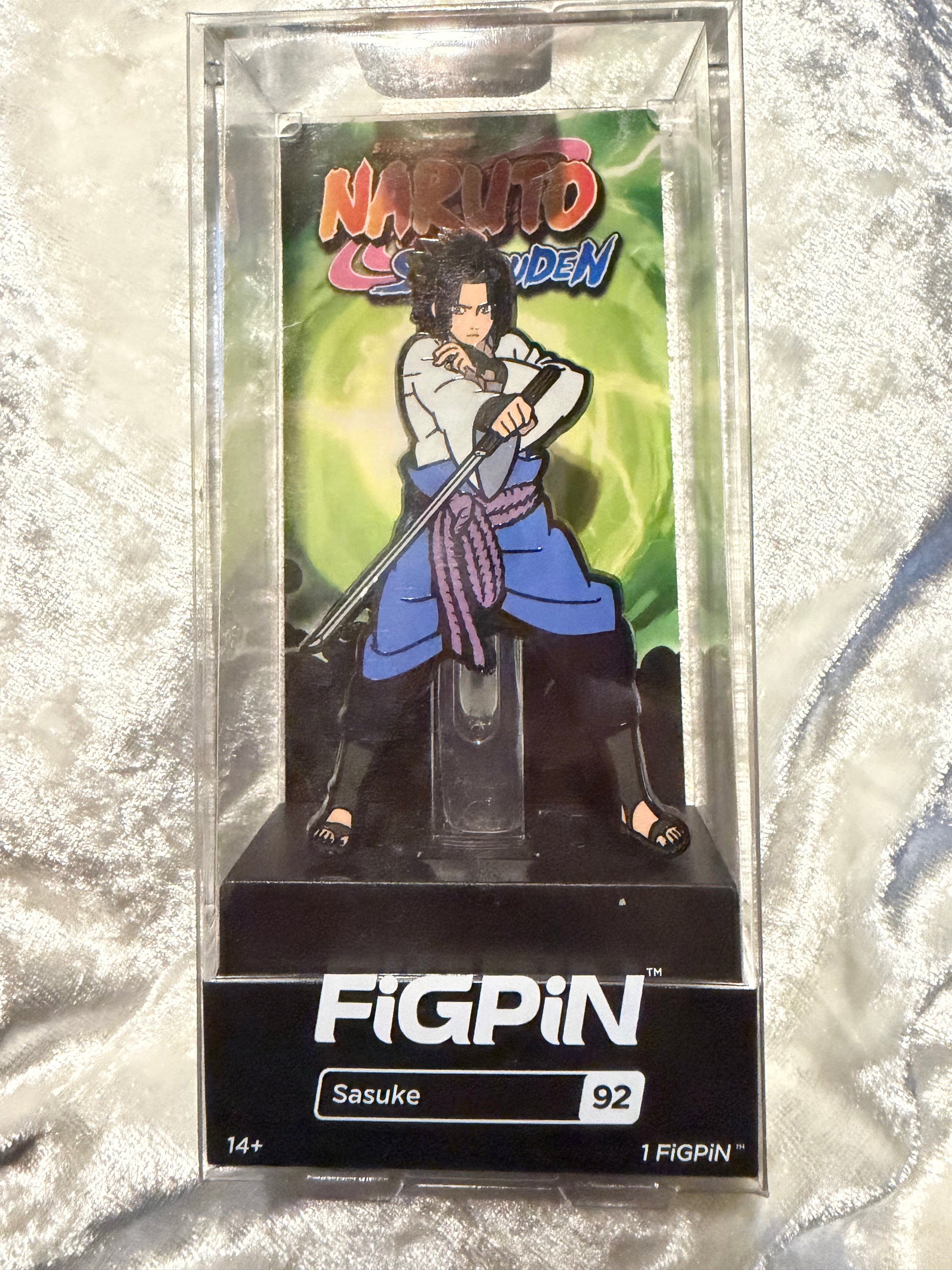 Sasuke Uchiha FiGPiN #92 Naruto collectible enamel pin (The Orphanage Collection, in great condition)
