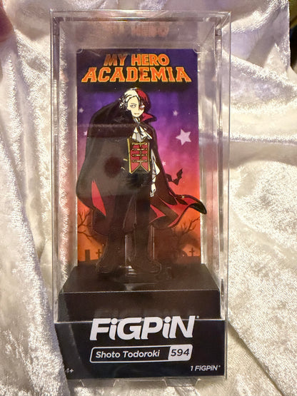 Shoto Todoroki Halloween FiGPiN #594 My Hero Academia LE 2000 Exclusive collectible pin (The Orphanage Collection, crack on case flap) in display box