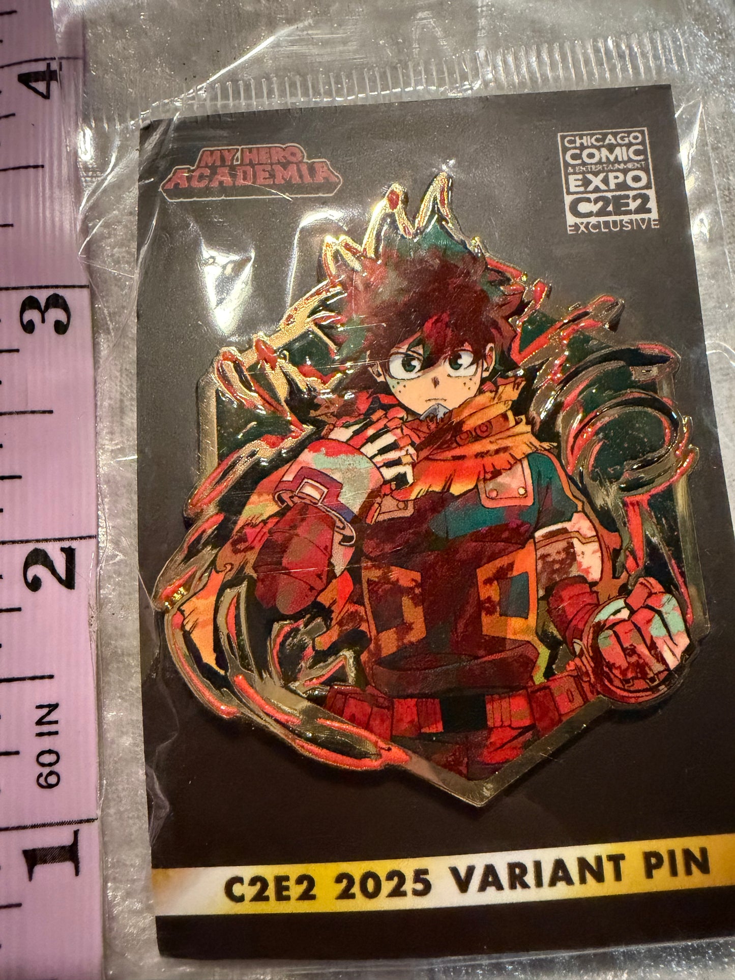 Zen Monkey Studios Painterly Series Izuku Midoriya Deku C2E2 2025 Color Variant Limited Edition 250 My Hero Academia enamel pin Size photo