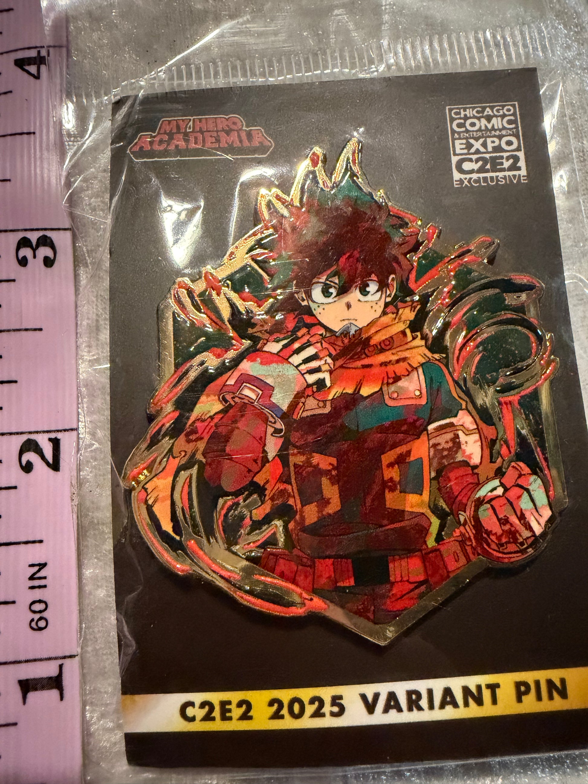 Zen Monkey Studios Painterly Series Izuku Midoriya Deku C2E2 2025 Color Variant Limited Edition 250 My Hero Academia enamel pin Size photo