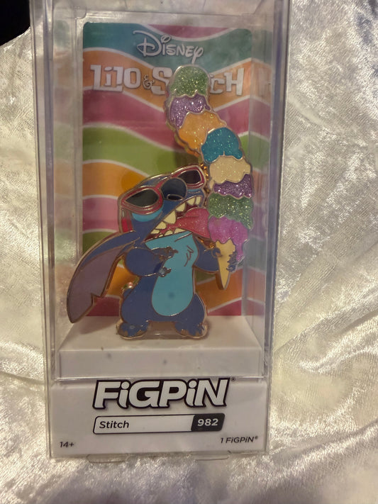 Stitch FiGPiN #982 FWAP exclusive Ice Cream Gold Glitter limited edition collectible pin